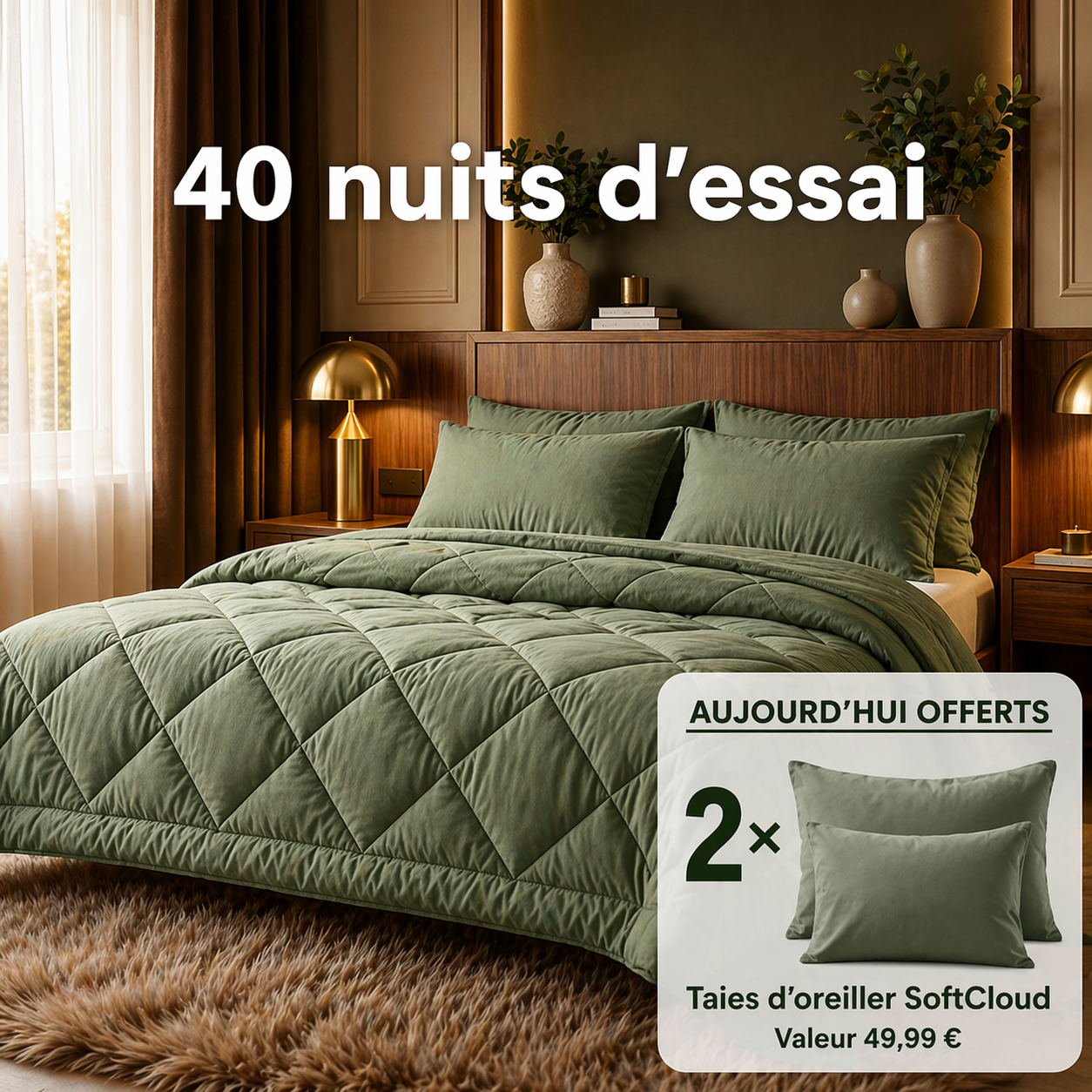 Couette SoftNuit® - La couette 2-en-1 à séchage rapide qui rend la housse inutile.