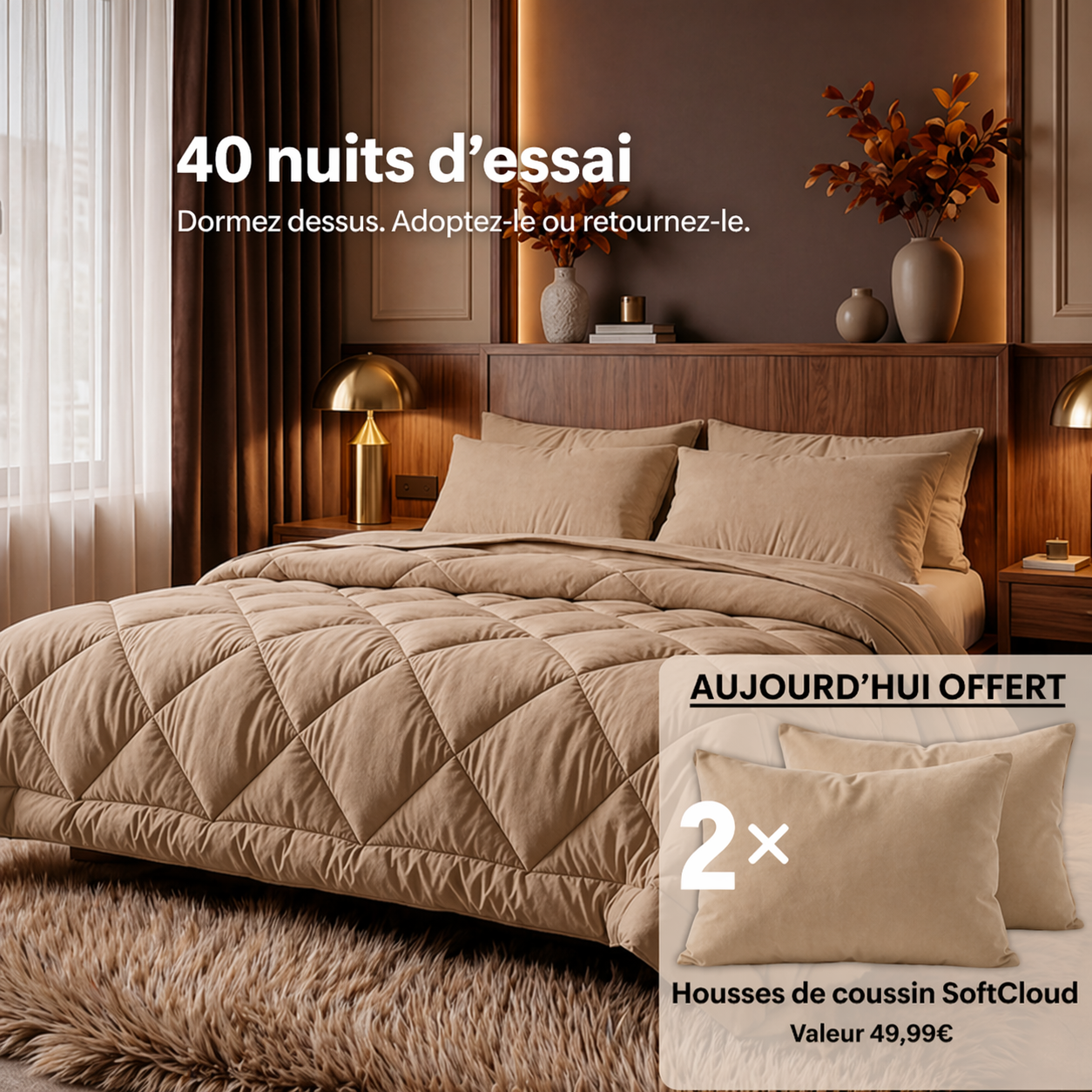 Couette SoftNuit® - La couette 2-en-1 à séchage rapide qui rend la housse inutile.