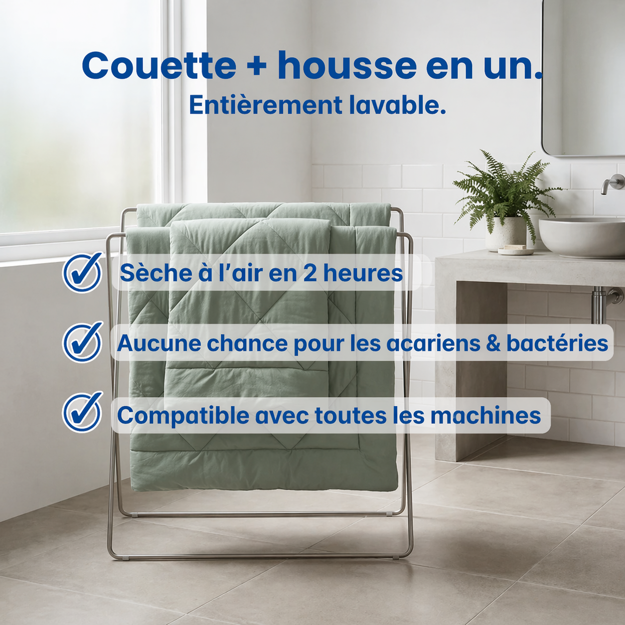 Couette SoftNuit® - La couette 2-en-1 à séchage rapide qui rend la housse inutile.